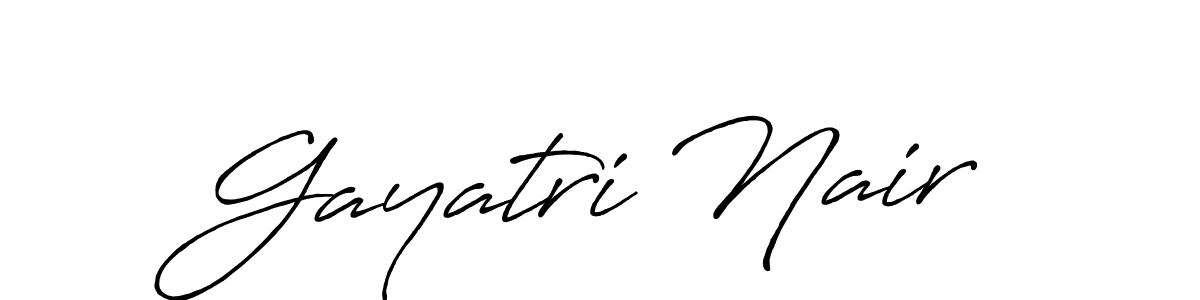 Create a beautiful signature design for name Gayatri Nair. With this signature (Antro_Vectra_Bolder) fonts, you can make a handwritten signature for free. Gayatri Nair signature style 7 images and pictures png