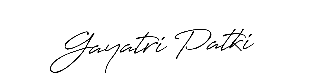 Gayatri Patki stylish signature style. Best Handwritten Sign (Antro_Vectra_Bolder) for my name. Handwritten Signature Collection Ideas for my name Gayatri Patki. Gayatri Patki signature style 7 images and pictures png