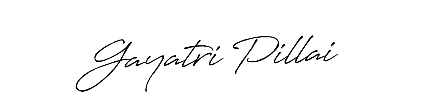 How to make Gayatri Pillai signature? Antro_Vectra_Bolder is a professional autograph style. Create handwritten signature for Gayatri Pillai name. Gayatri Pillai signature style 7 images and pictures png