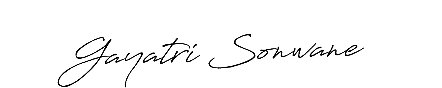 How to make Gayatri Sonwane name signature. Use Antro_Vectra_Bolder style for creating short signs online. This is the latest handwritten sign. Gayatri Sonwane signature style 7 images and pictures png