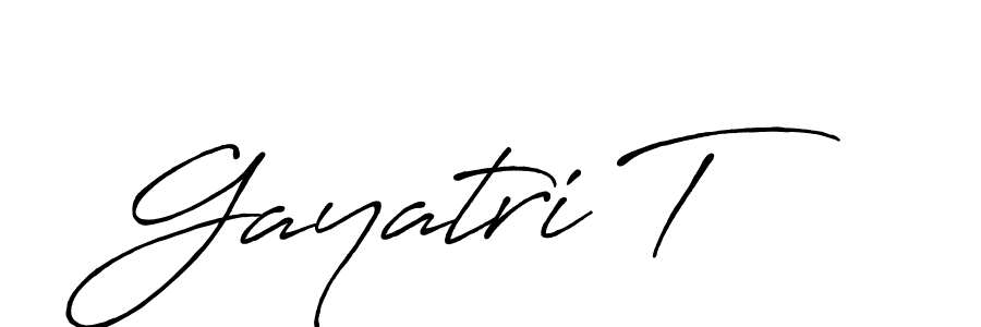 Gayatri T stylish signature style. Best Handwritten Sign (Antro_Vectra_Bolder) for my name. Handwritten Signature Collection Ideas for my name Gayatri T. Gayatri T signature style 7 images and pictures png