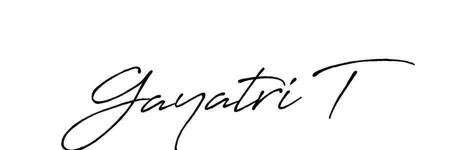 Gayatri T stylish signature style. Best Handwritten Sign (Antro_Vectra_Bolder) for my name. Handwritten Signature Collection Ideas for my name Gayatri T. Gayatri T signature style 7 images and pictures png