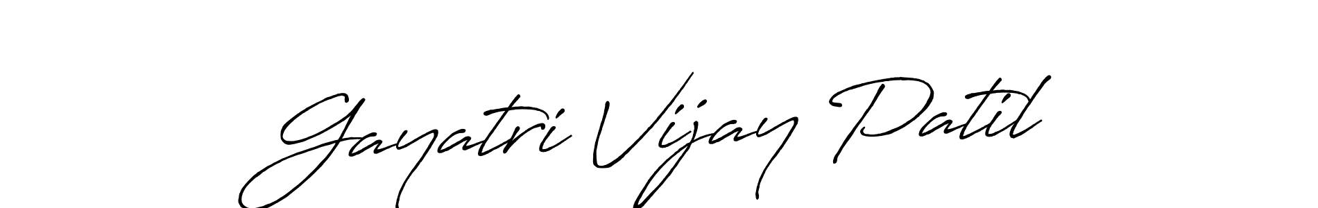Make a beautiful signature design for name Gayatri Vijay Patil. With this signature (Antro_Vectra_Bolder) style, you can create a handwritten signature for free. Gayatri Vijay Patil signature style 7 images and pictures png