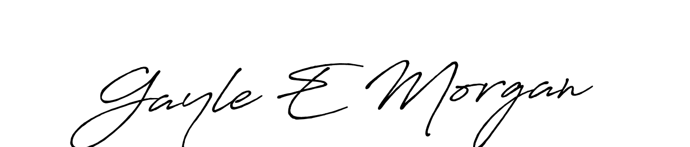 Make a beautiful signature design for name Gayle E Morgan. With this signature (Antro_Vectra_Bolder) style, you can create a handwritten signature for free. Gayle E Morgan signature style 7 images and pictures png
