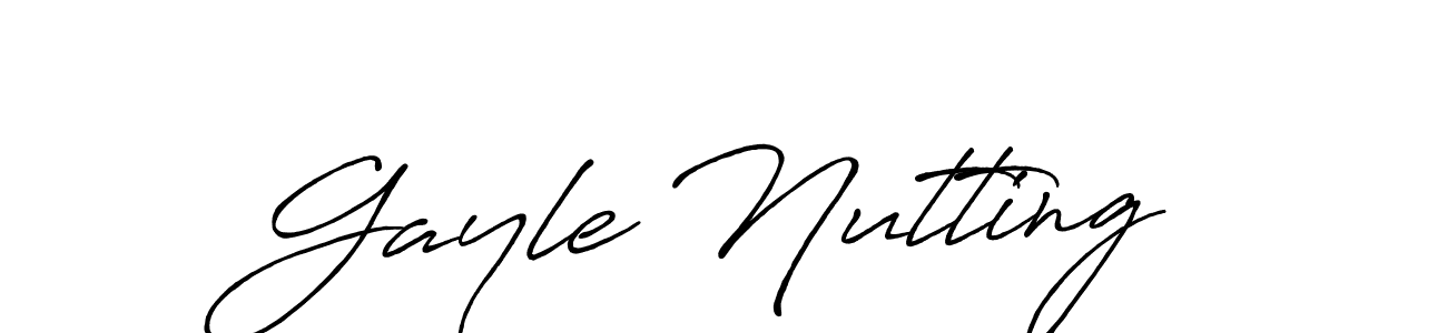 Make a beautiful signature design for name Gayle Nutting. With this signature (Antro_Vectra_Bolder) style, you can create a handwritten signature for free. Gayle Nutting signature style 7 images and pictures png