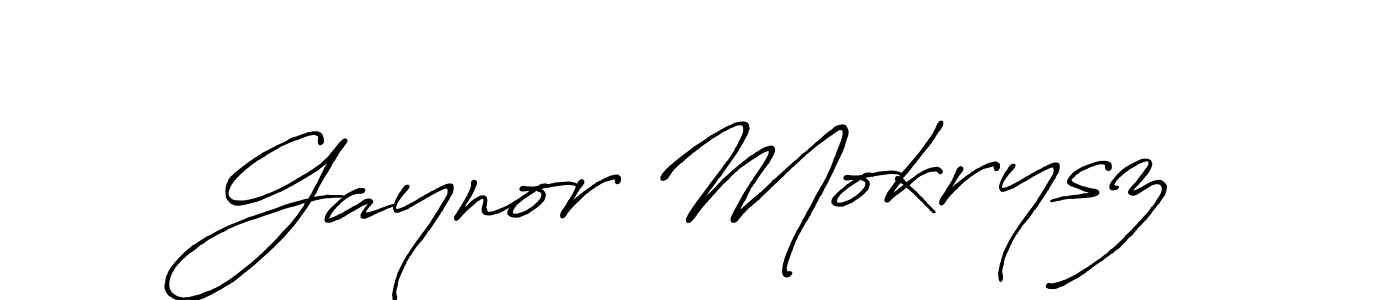 How to make Gaynor Mokrysz signature? Antro_Vectra_Bolder is a professional autograph style. Create handwritten signature for Gaynor Mokrysz name. Gaynor Mokrysz signature style 7 images and pictures png