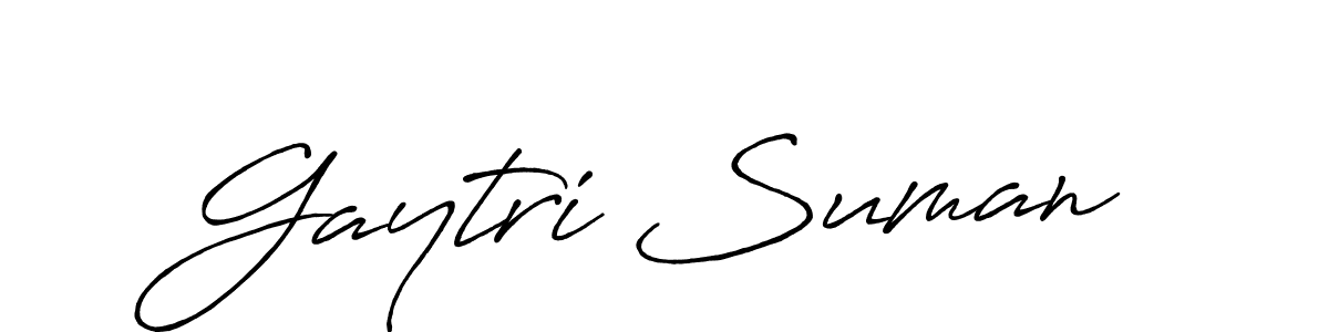 Use a signature maker to create a handwritten signature online. With this signature software, you can design (Antro_Vectra_Bolder) your own signature for name Gaytri Suman. Gaytri Suman signature style 7 images and pictures png