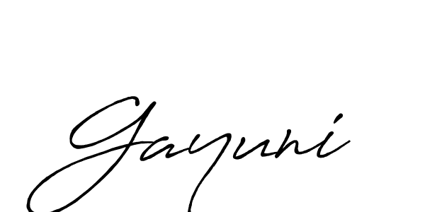 Create a beautiful signature design for name Gayuni. With this signature (Antro_Vectra_Bolder) fonts, you can make a handwritten signature for free. Gayuni signature style 7 images and pictures png