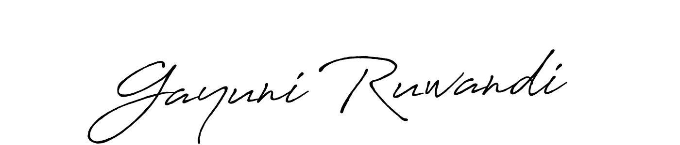 You should practise on your own different ways (Antro_Vectra_Bolder) to write your name (Gayuni Ruwandi) in signature. don't let someone else do it for you. Gayuni Ruwandi signature style 7 images and pictures png