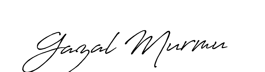 The best way (Antro_Vectra_Bolder) to make a short signature is to pick only two or three words in your name. The name Gazal Murmu include a total of six letters. For converting this name. Gazal Murmu signature style 7 images and pictures png