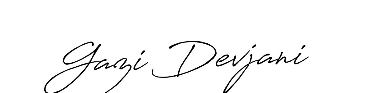 Create a beautiful signature design for name Gazi Devjani. With this signature (Antro_Vectra_Bolder) fonts, you can make a handwritten signature for free. Gazi Devjani signature style 7 images and pictures png