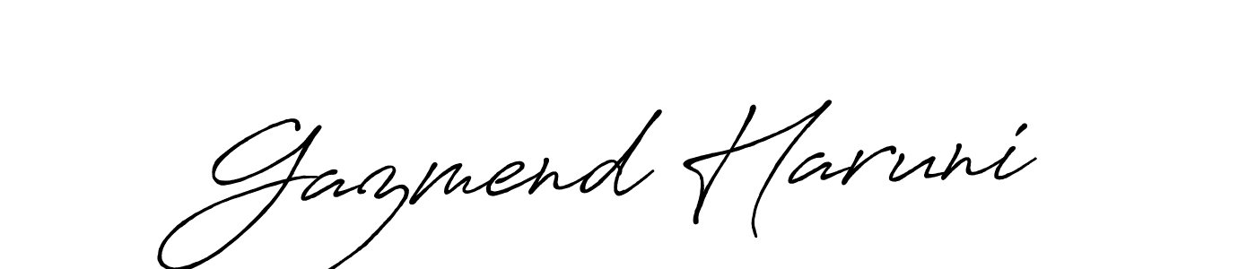 How to make Gazmend Haruni signature? Antro_Vectra_Bolder is a professional autograph style. Create handwritten signature for Gazmend Haruni name. Gazmend Haruni signature style 7 images and pictures png