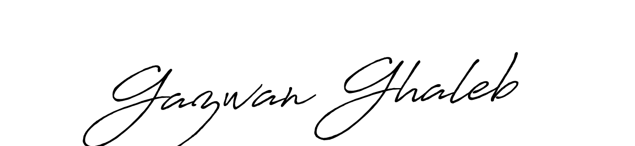 How to make Gazwan Ghaleb name signature. Use Antro_Vectra_Bolder style for creating short signs online. This is the latest handwritten sign. Gazwan Ghaleb signature style 7 images and pictures png