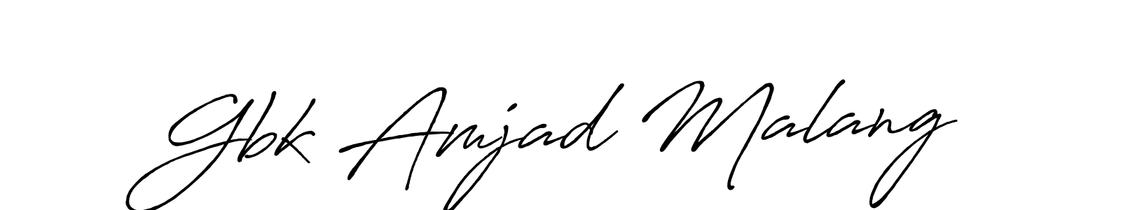 How to make Gbk Amjad Malang name signature. Use Antro_Vectra_Bolder style for creating short signs online. This is the latest handwritten sign. Gbk Amjad Malang signature style 7 images and pictures png