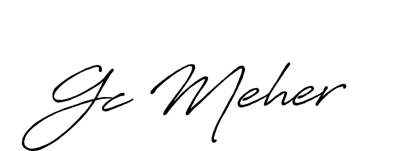 Gc Meher stylish signature style. Best Handwritten Sign (Antro_Vectra_Bolder) for my name. Handwritten Signature Collection Ideas for my name Gc Meher. Gc Meher signature style 7 images and pictures png