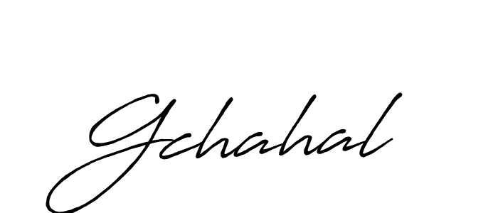 Make a beautiful signature design for name Gchahal. With this signature (Antro_Vectra_Bolder) style, you can create a handwritten signature for free. Gchahal signature style 7 images and pictures png