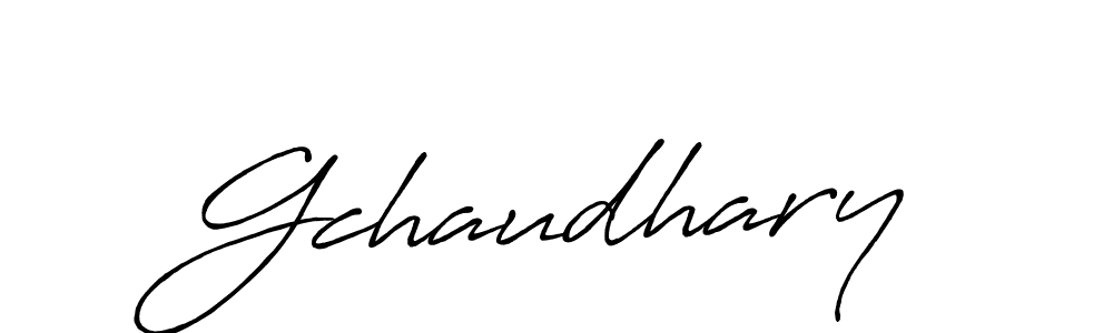 How to make Gchaudhary name signature. Use Antro_Vectra_Bolder style for creating short signs online. This is the latest handwritten sign. Gchaudhary signature style 7 images and pictures png