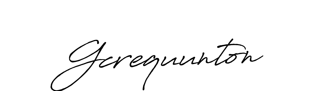 How to make Gcrequunton name signature. Use Antro_Vectra_Bolder style for creating short signs online. This is the latest handwritten sign. Gcrequunton signature style 7 images and pictures png