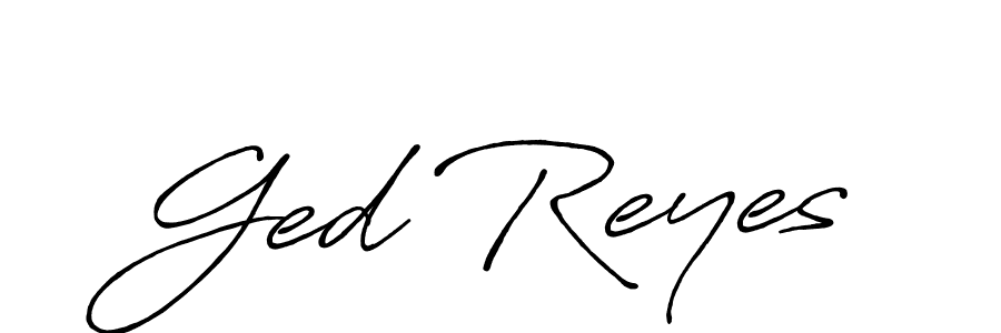 Ged Reyes stylish signature style. Best Handwritten Sign (Antro_Vectra_Bolder) for my name. Handwritten Signature Collection Ideas for my name Ged Reyes. Ged Reyes signature style 7 images and pictures png