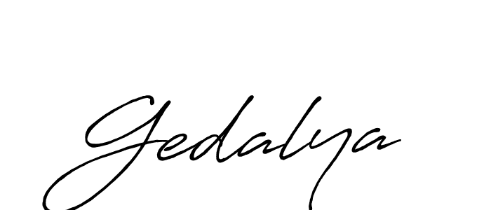 Create a beautiful signature design for name Gedalya. With this signature (Antro_Vectra_Bolder) fonts, you can make a handwritten signature for free. Gedalya signature style 7 images and pictures png