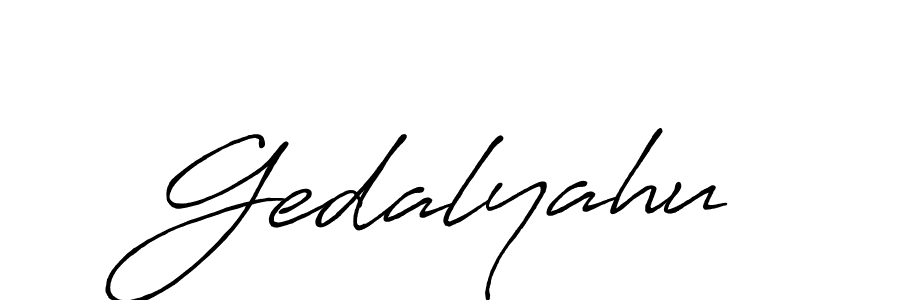 Create a beautiful signature design for name Gedalyahu. With this signature (Antro_Vectra_Bolder) fonts, you can make a handwritten signature for free. Gedalyahu signature style 7 images and pictures png