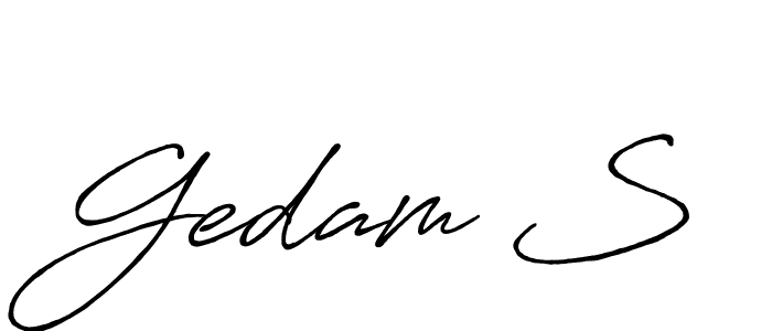 How to make Gedam S signature? Antro_Vectra_Bolder is a professional autograph style. Create handwritten signature for Gedam S name. Gedam S signature style 7 images and pictures png