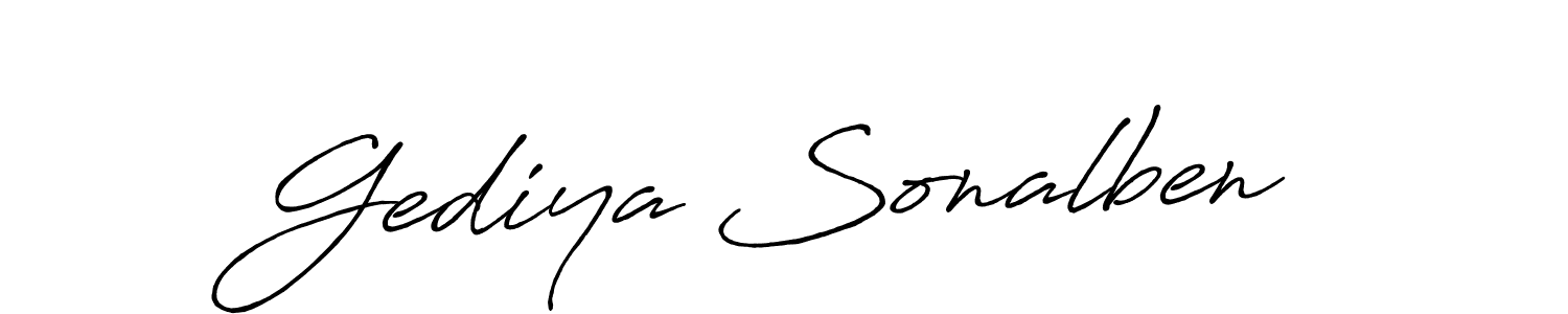 Use a signature maker to create a handwritten signature online. With this signature software, you can design (Antro_Vectra_Bolder) your own signature for name Gediya Sonalben. Gediya Sonalben signature style 7 images and pictures png