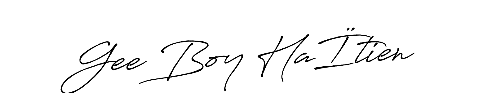 How to make Gee Boy HaÏtien signature? Antro_Vectra_Bolder is a professional autograph style. Create handwritten signature for Gee Boy HaÏtien name. Gee Boy HaÏtien signature style 7 images and pictures png