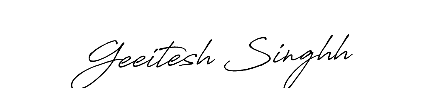 Use a signature maker to create a handwritten signature online. With this signature software, you can design (Antro_Vectra_Bolder) your own signature for name Geeitesh Singhh. Geeitesh Singhh signature style 7 images and pictures png