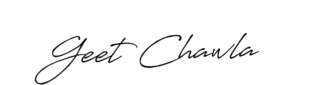 How to make Geet Chawla signature? Antro_Vectra_Bolder is a professional autograph style. Create handwritten signature for Geet Chawla name. Geet Chawla signature style 7 images and pictures png