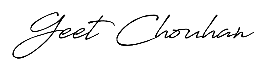 The Antro_Vectra_Bolder font transforms the name Geet Chouhan into an executive sign with sharp precision and distinguished character. Geet Chouhan signature style 7 images and pictures png