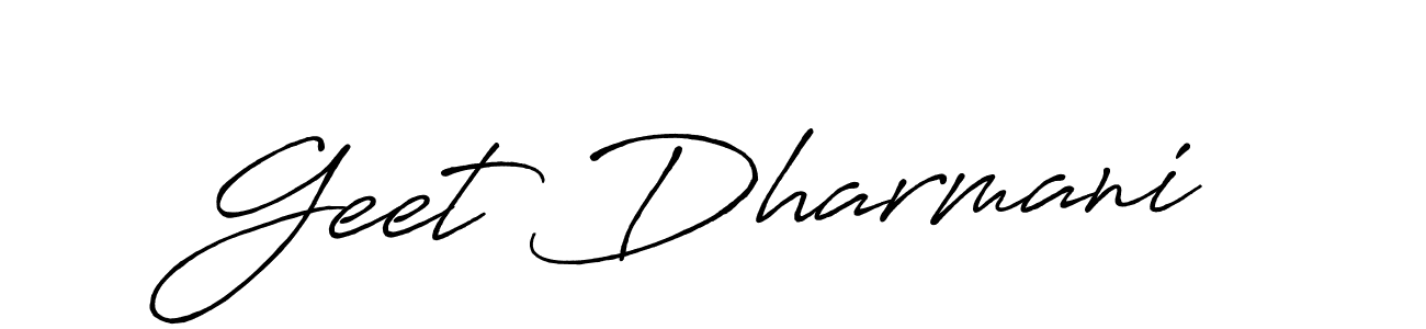 How to make Geet Dharmani name signature. Use Antro_Vectra_Bolder style for creating short signs online. This is the latest handwritten sign. Geet Dharmani signature style 7 images and pictures png