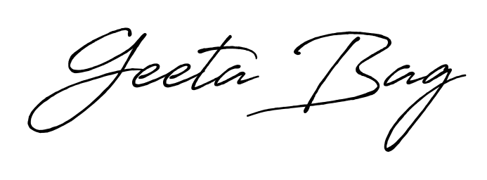 Give your name Geeta Bag an exquisite flair with the Antro_Vectra_Bolder script font. Ideal for contracts, resumes, and formal letterheads. Geeta Bag signature style 7 images and pictures png