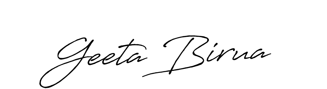 You should practise on your own different ways (Antro_Vectra_Bolder) to write your name (Geeta Birua) in signature. don't let someone else do it for you. Geeta Birua signature style 7 images and pictures png