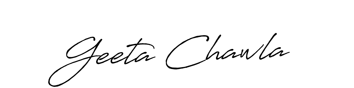 How to make Geeta Chawla name signature. Use Antro_Vectra_Bolder style for creating short signs online. This is the latest handwritten sign. Geeta Chawla signature style 7 images and pictures png
