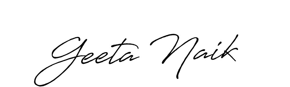 You should practise on your own different ways (Antro_Vectra_Bolder) to write your name (Geeta Naik) in signature. don't let someone else do it for you. Geeta Naik signature style 7 images and pictures png