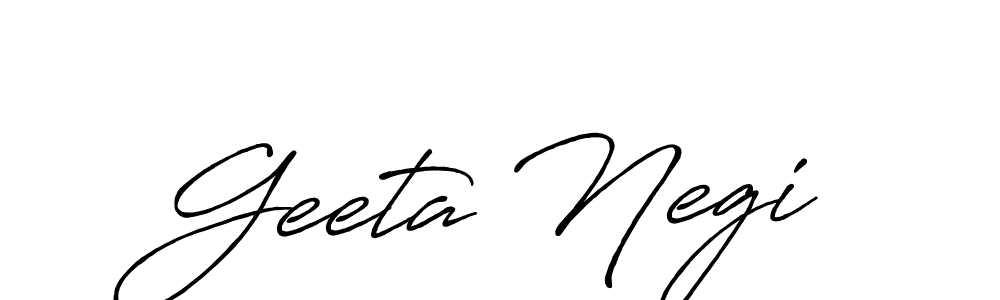 How to make Geeta Negi name signature. Use Antro_Vectra_Bolder style for creating short signs online. This is the latest handwritten sign. Geeta Negi signature style 7 images and pictures png