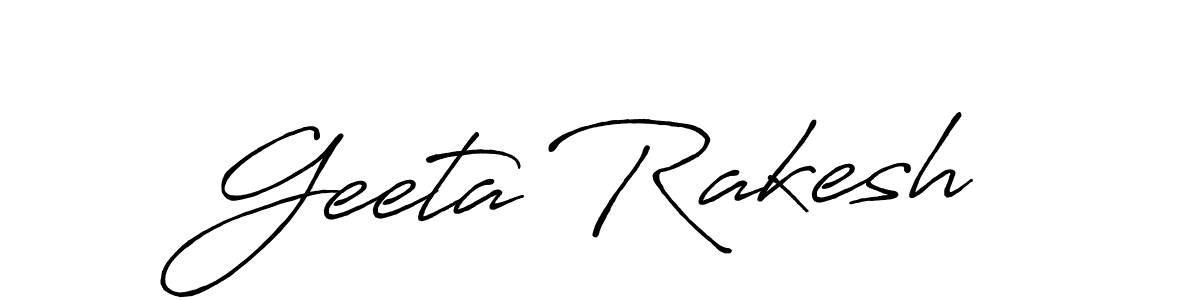 How to make Geeta Rakesh name signature. Use Antro_Vectra_Bolder style for creating short signs online. This is the latest handwritten sign. Geeta Rakesh signature style 7 images and pictures png