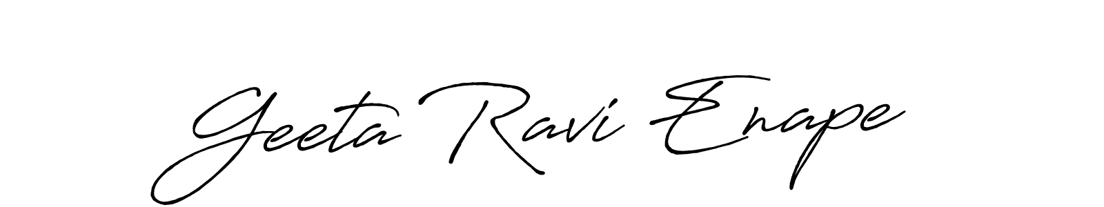 Make a beautiful signature design for name Geeta Ravi Enape. With this signature (Antro_Vectra_Bolder) style, you can create a handwritten signature for free. Geeta Ravi Enape signature style 7 images and pictures png