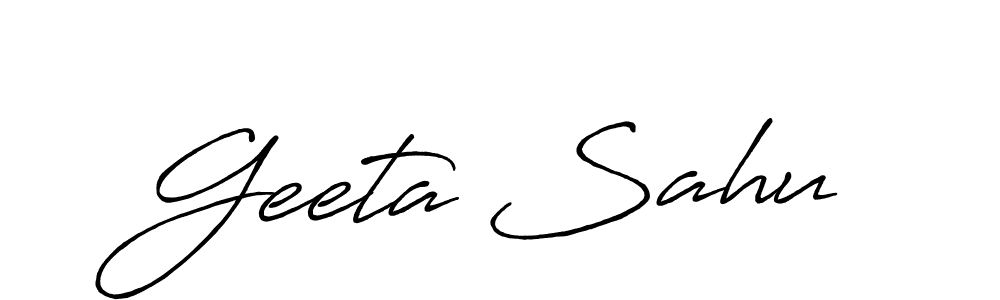 Create a beautiful signature design for name Geeta Sahu. With this signature (Antro_Vectra_Bolder) fonts, you can make a handwritten signature for free. Geeta Sahu signature style 7 images and pictures png