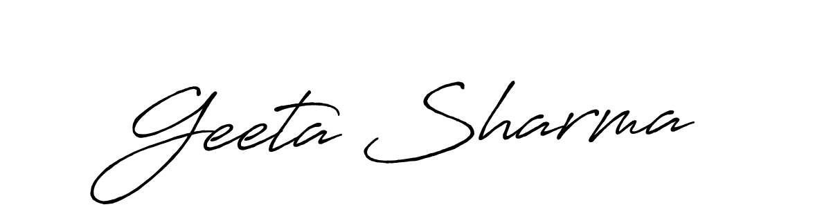 Create a beautiful signature design for name Geeta Sharma. With this signature (Antro_Vectra_Bolder) fonts, you can make a handwritten signature for free. Geeta Sharma signature style 7 images and pictures png