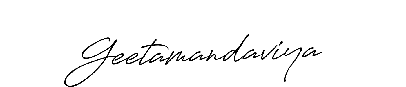 How to make Geetamandaviya name signature. Use Antro_Vectra_Bolder style for creating short signs online. This is the latest handwritten sign. Geetamandaviya signature style 7 images and pictures png
