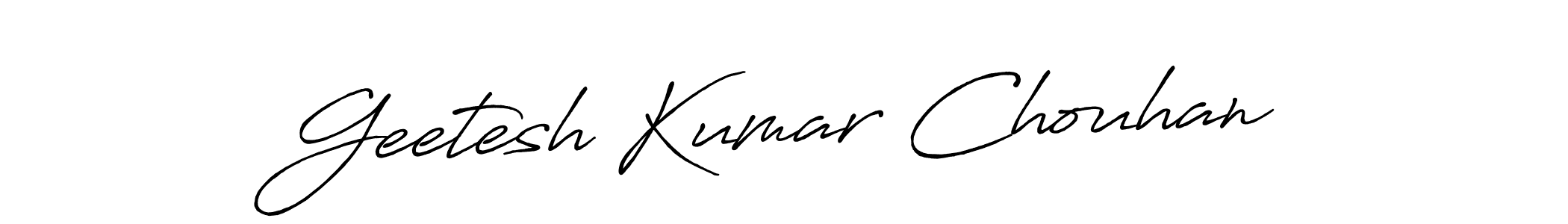 Create a beautiful signature design for name Geetesh Kumar Chouhan. With this signature (Antro_Vectra_Bolder) fonts, you can make a handwritten signature for free. Geetesh Kumar Chouhan signature style 7 images and pictures png