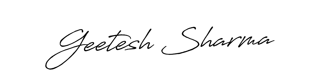 You should practise on your own different ways (Antro_Vectra_Bolder) to write your name (Geetesh Sharma) in signature. don't let someone else do it for you. Geetesh Sharma signature style 7 images and pictures png