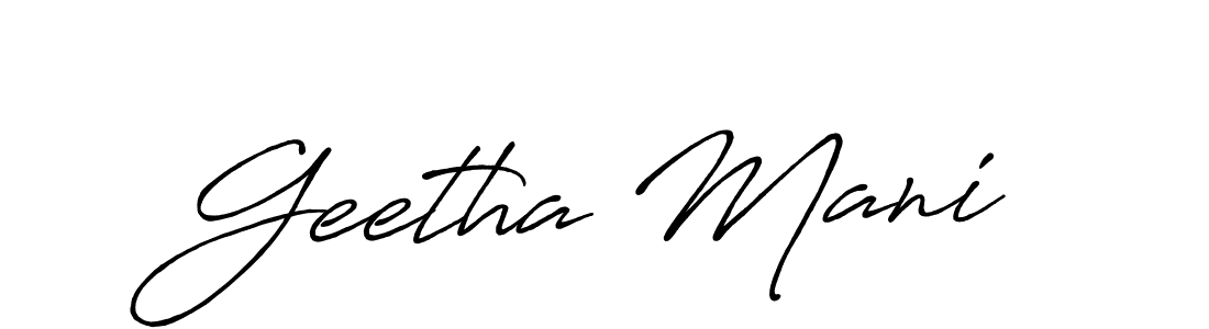 How to make Geetha Mani signature? Antro_Vectra_Bolder is a professional autograph style. Create handwritten signature for Geetha Mani name. Geetha Mani signature style 7 images and pictures png