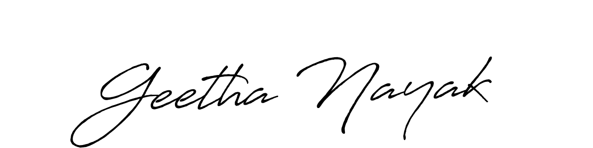 Geetha Nayak stylish signature style. Best Handwritten Sign (Antro_Vectra_Bolder) for my name. Handwritten Signature Collection Ideas for my name Geetha Nayak. Geetha Nayak signature style 7 images and pictures png