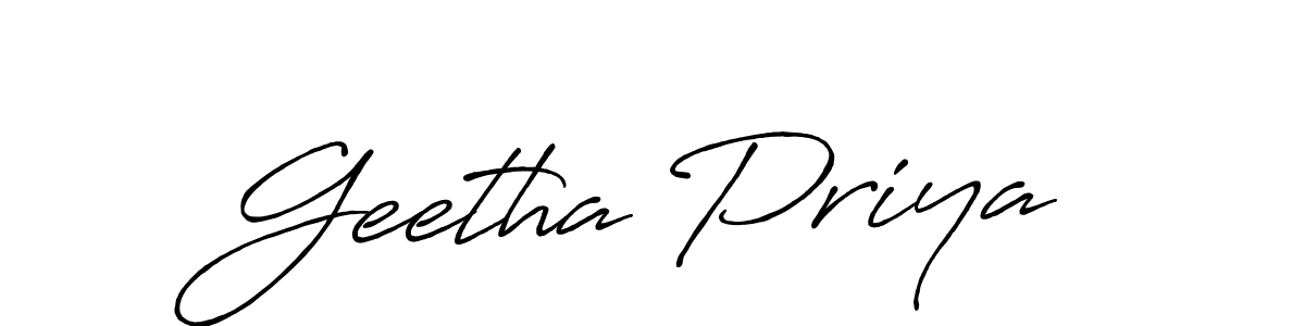 Use a signature maker to create a handwritten signature online. With this signature software, you can design (Antro_Vectra_Bolder) your own signature for name Geetha Priya. Geetha Priya signature style 7 images and pictures png