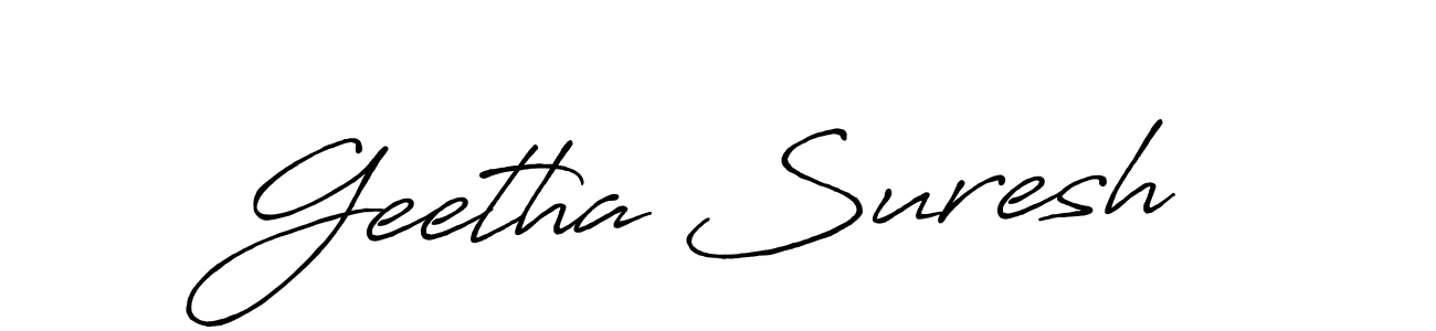 How to make Geetha Suresh name signature. Use Antro_Vectra_Bolder style for creating short signs online. This is the latest handwritten sign. Geetha Suresh signature style 7 images and pictures png