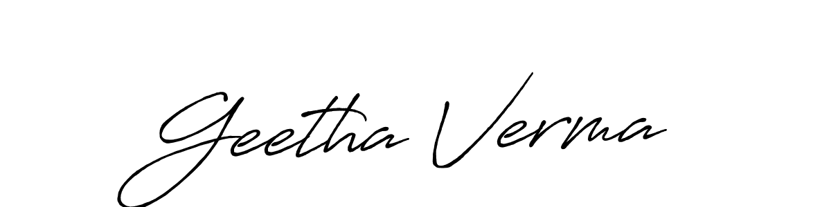 Similarly Antro_Vectra_Bolder is the best handwritten signature design. Signature creator online .You can use it as an online autograph creator for name Geetha Verma. Geetha Verma signature style 7 images and pictures png