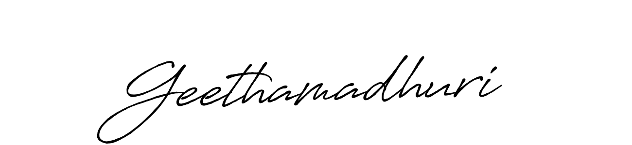 Geethamadhuri stylish signature style. Best Handwritten Sign (Antro_Vectra_Bolder) for my name. Handwritten Signature Collection Ideas for my name Geethamadhuri. Geethamadhuri signature style 7 images and pictures png